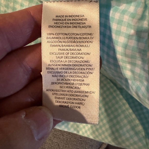 Ralph Lauren Boys Gingham Plaid Button Up Shirt Long Sleeve Peppermint XL(18-20) - Picture 12 of 15